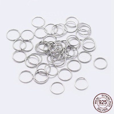 Anti-Tarnish Rhodium Plated 925 Sterling Silver Open Jump Rings LS-STER-F036-02P-0.3x4mm-1