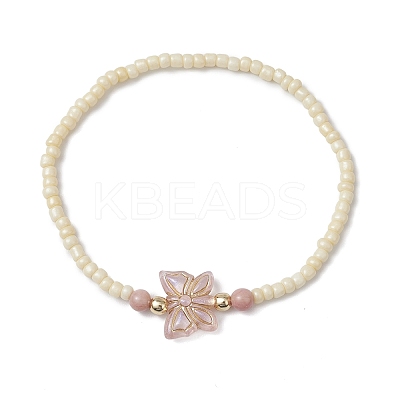 Glass Seed Beads Stretch Bracelets for Women BJEW-JB11266-1
