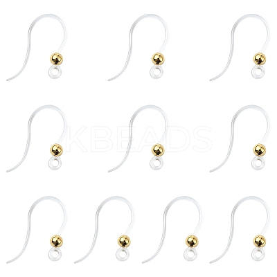 10Pcs Transparent Resin Earring Hooks FIND-YW0006-98G-1