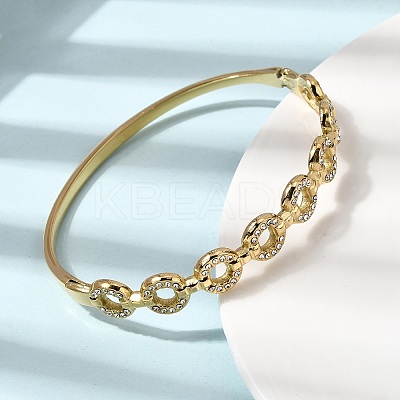 304 Stainless Steel Rhinestone Hinged Bangles for Women BJEW-B168-02C-G-1