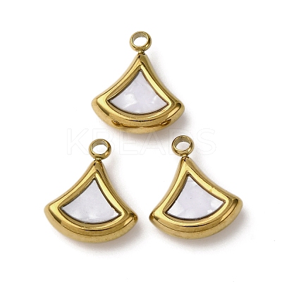 304 Stainless Steel Resin Pendants STAS-P406-15D-G-1