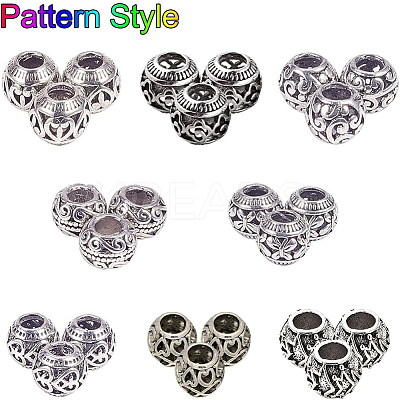 Tibetan Style Alloy European Large Hole Beads MPDL-NB0001-03AS-1