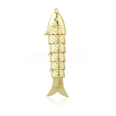 Brass Micro Pave Cubic Zirconia Big Pendants KK-C143-52C-G-1