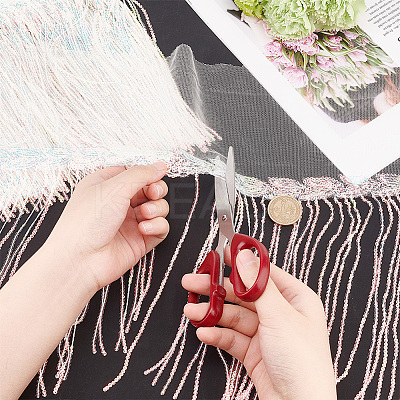 5 Yards Sparkle Polyester Tassel Lace Trim OCOR-GA0001-55A-1