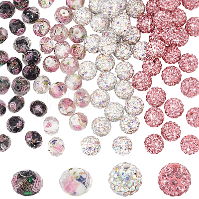 DIY Polymer Clay Rhinestone & Gold Sand Lampwork Beads Making Findings Beads Kits RB-PH0001-59-1