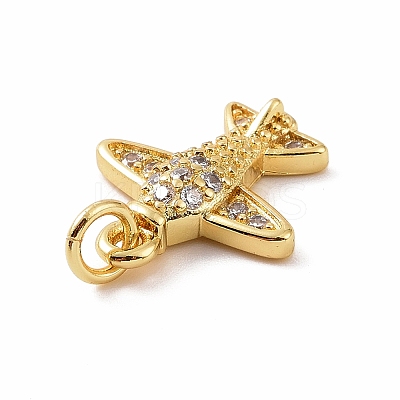 Brass Micro Pave Cubic Zirconia Charms KK-C012-42G-1
