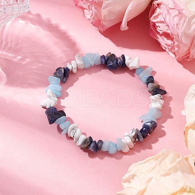 Natural Gemstone Stretch Bracelets for Women BJEW-JB10995-01-1
