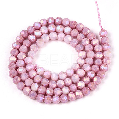 Anti-Tarnish Electroplate Glass Beads Strands X-EGLA-T021-4mm-15-02-1