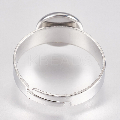 Tarnish Resistant 304 Stainless Steel Pad Ring Settings STAS-G173-19P-8mm-1