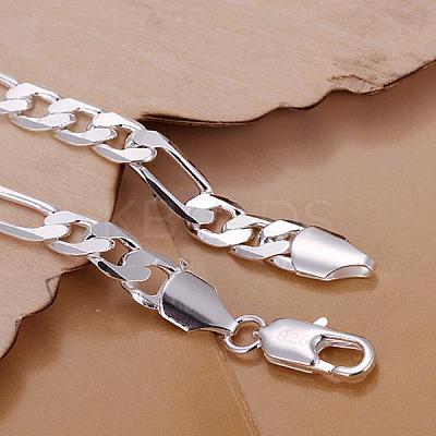 Unisex Brass Figaro Chain Bracelets BJEW-BB12563-1