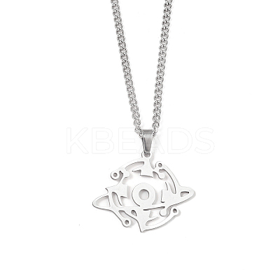 Non-Tarnish 201 Stainless Steel Pendant Necklaces for Man NJEW-Q336-02J-P-1