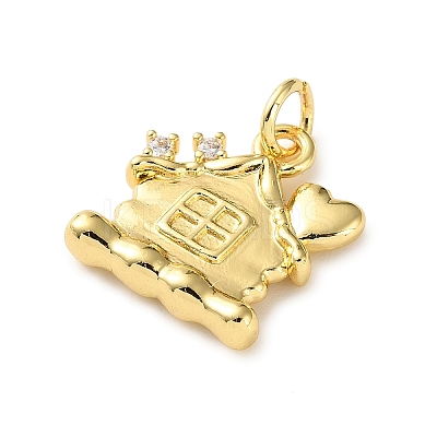 Brass Micro Pave Cubic Zirconia Pendants LS-KK-I383-05G-05-1
