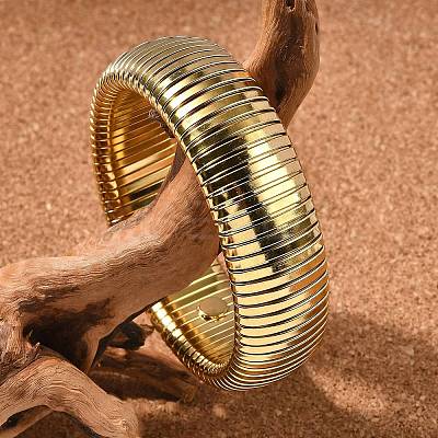 304 Stainless Steel Stretch Bracelets for Women Men BJEW-A031-02B-G-1