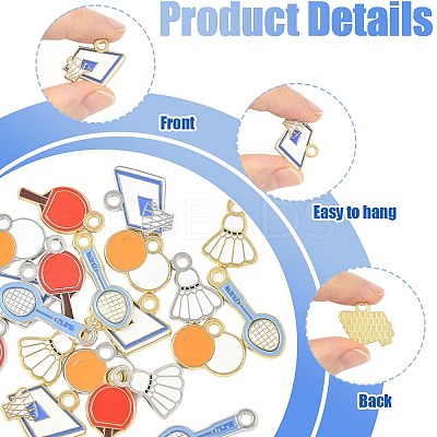 20Pcs Alloy Enamel Pendants FIND-FS0004-83-1
