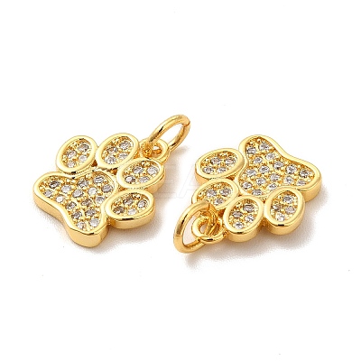 Rack Plating Brass Micro Pave Cubic Zirconia Charms X-KK-F851-07G-1