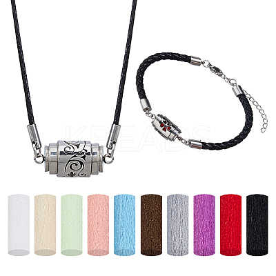 1Set Stainless Steel Perfume Bottle Necklaces NJEW-FH0001-27-1