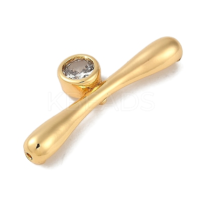 Brass Micro Pave Cubic Zirconia Beads KK-P283-18G-1