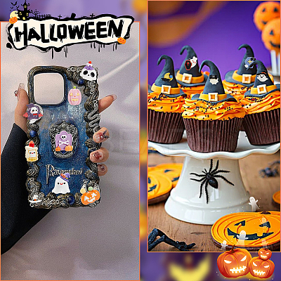 84Pcs 16 Styles Halloween Opaque Resin Decoden Cabochons CRES-SC0002-89-1