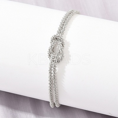 Brass Chain Knot 2-Strand Bracelets for Women KK-CBA68DA-17A-P-1