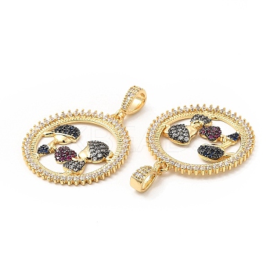 Brass Micro Pave Cubic Zirconia Pendants KK-H441-29G-1