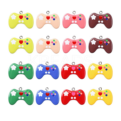 16Pcs 8 Colors Opaque Resin Pendants RESI-CJ0003-77-1
