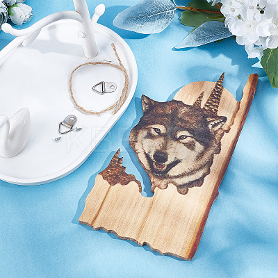 Wood Animal Hanging Ornaments HJEW-WH0053-08F-1