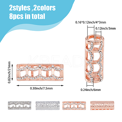 8Pcs 4 Style Alloy Watch Band Adapter Connectors FIND-DC0004-50-1