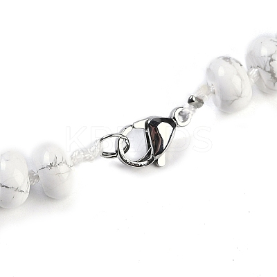 Natural Howlite Rondelle Graduated Beaded Necklaces for Women Men NJEW-K388-02O-1