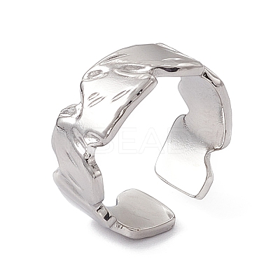 Non-Tarnish 304 Stainless Steel Cuff Ring for Women RJEW-C060-12P-1