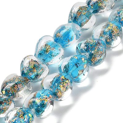 Handmade Dichroic Foil Glass Beads Strands DICH-U001-03F-1