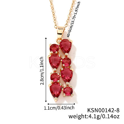 Brass Cubic Zirconia Long Tassel Pendant Necklaces for Fashionable Statement Style DV3387-8-1