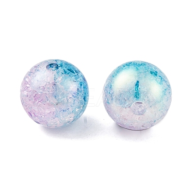 UV Plating Rainbow Iridescent Two Tone Acrylic Beads PACR-C009-04D-1