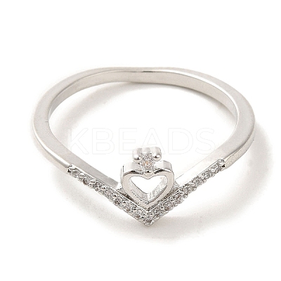 Brass Micro Pave Cubic Zirconia Rings for Women RJEW-E295-03P-1