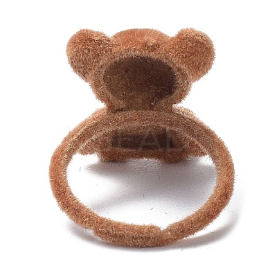 Bear Flocky Adjustable Ring for Teen Girl Women RJEW-G117-01A-1