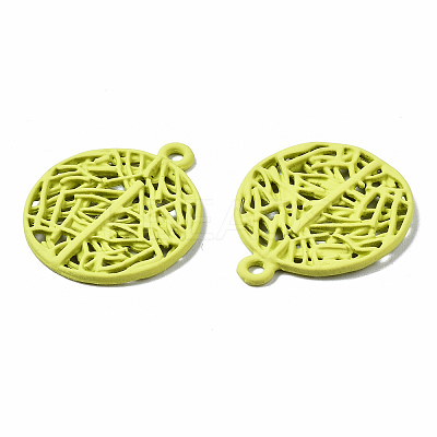 Spray Painted Alloy Pendants PALLOY-Q434-010F-NR-1