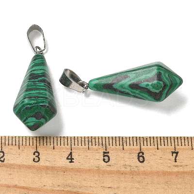 Synthetic Malachite Pointed Pendants G-B127-15P-06-1