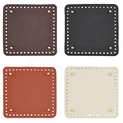 4Pcs 4 Colors Square PU Leather Knitting Crochet Bags Nail Bottom Shaper Pad DIY-PH0021-07-1