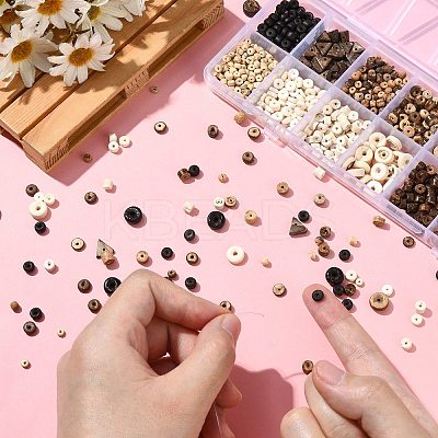 56G 14 Styles Natural Coconut Rondelle Beads COCB-CJ0001-01-1