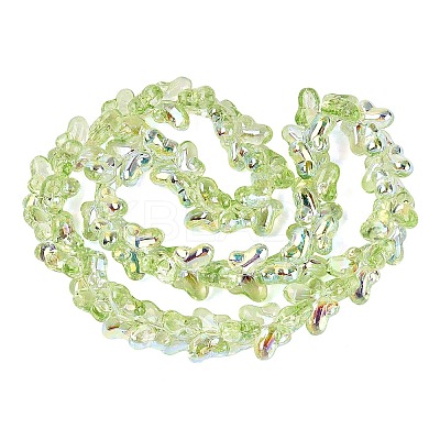 Baking Paint Electroplate Transparent Glass Beads Strands EGLA-Q136-03A-05-1
