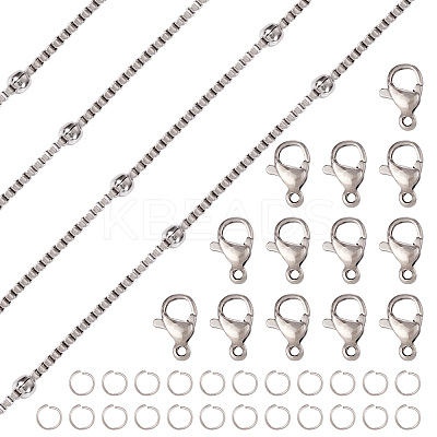 DIY Stainless Steel Satellite Chains Necklace Jewelry Kits DIY-TA0010-46-1