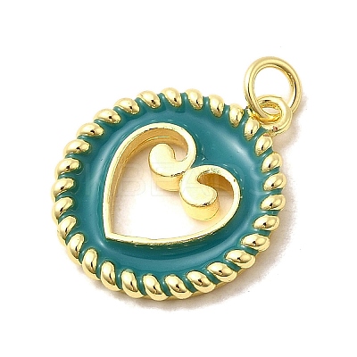 Brass Enamel Pendants KK-I378-21G-B-1