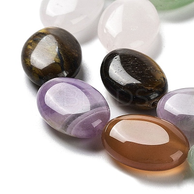 Natural Green Aventurine & Amethyst & Tiger Eye & Rose Quartz & Quartz Crystal & Carnelian Beads Strands G-L164-A-19-1