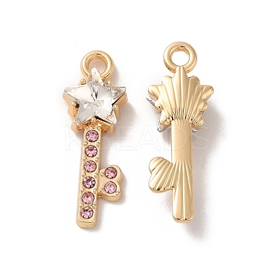 Rack Plating Alloy Rhinestone Pendants PALLOY-O106-12G-01-1