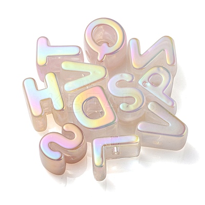 Opaque Rainbow Iridescent Acrylic Beads OACR-P010-22C-1