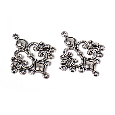 Antique Silver Tibetan Style Rhombus Chandelier Component Links for Dangle Earring Making X-EA9734Y-NF-1