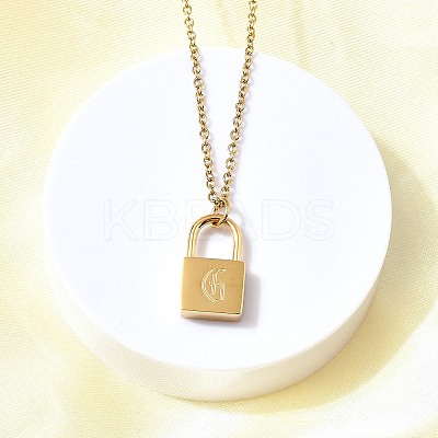 304 Stainless Steel Rolo Chain Pendant Necklaces NJEW-S444-01G-07-1
