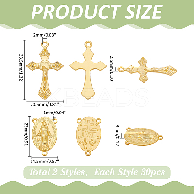 60Pcs 2 Styles Alloy Pendants & Chandelier Component Links FIND-ME0001-58-1
