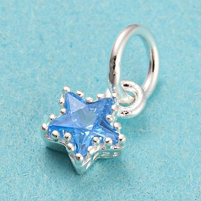 925 Sterling Silver Birthstone Charms STER-G035-01C-03-1