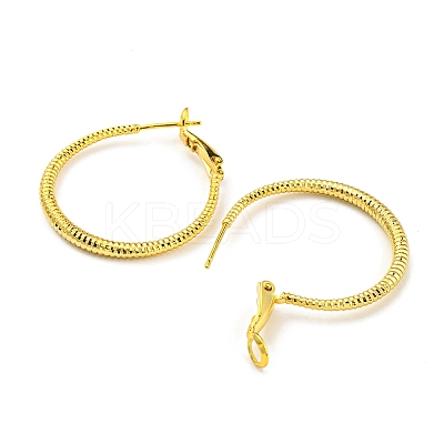 Twisted Big Ring Huggie Hoop Earrings for Girl Women KK-C224-05G-01-1