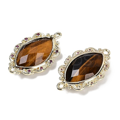 Natural Tiger Eye Faceted Horse Eye Links G-B126-02G-13-1